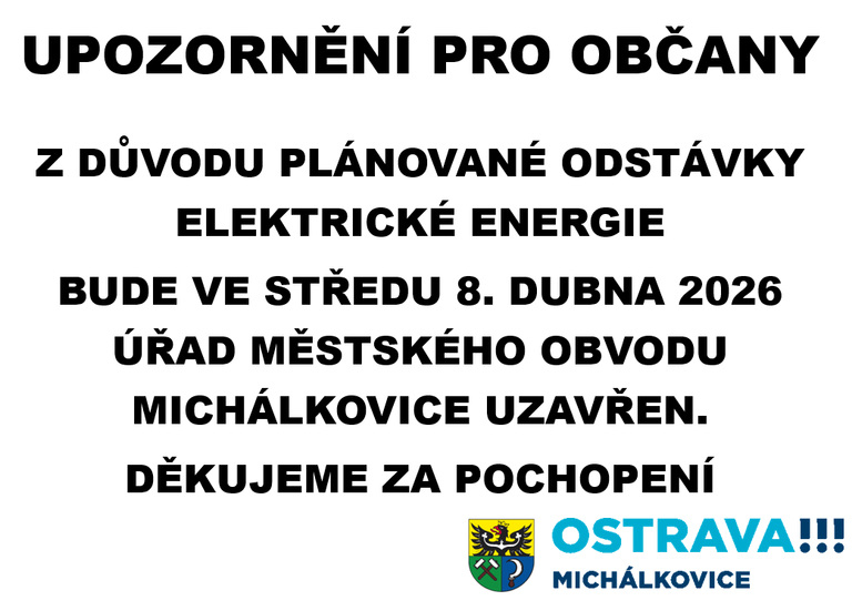 UPOZORNĚNÍ PRO OBČANY