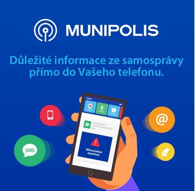 Zaregistrujte se do informační sítě MUNIPOLIS pro rychlé informace či zapojení do participativního rozpočtu